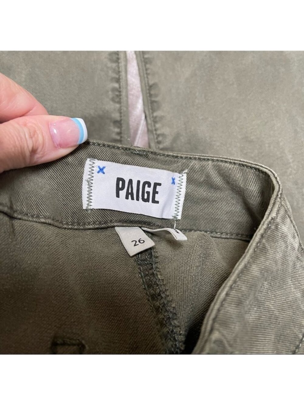 Paige VGUC Carly Wide Leg Pant Size 26 In Vintage Green With Drawstring Waist - Picture 8 of 16